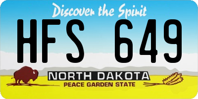 ND license plate HFS649