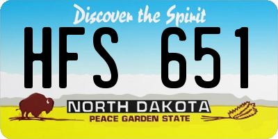 ND license plate HFS651