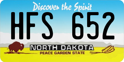 ND license plate HFS652