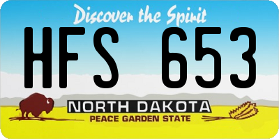 ND license plate HFS653