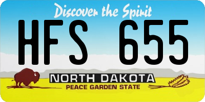 ND license plate HFS655