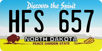 ND license plate HFS657