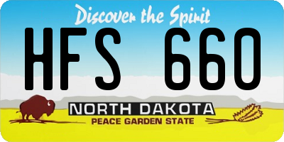 ND license plate HFS660