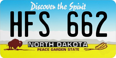 ND license plate HFS662