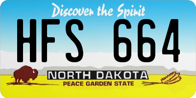 ND license plate HFS664