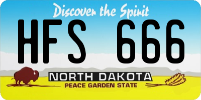 ND license plate HFS666