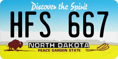 ND license plate HFS667