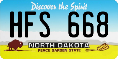 ND license plate HFS668