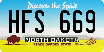 ND license plate HFS669