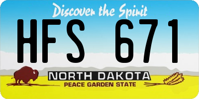 ND license plate HFS671