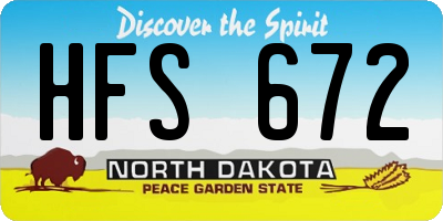 ND license plate HFS672