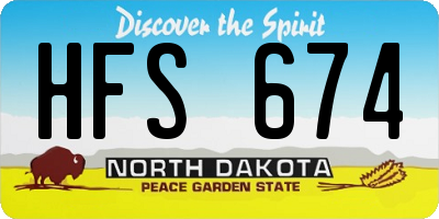 ND license plate HFS674