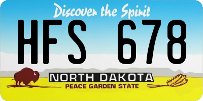 ND license plate HFS678