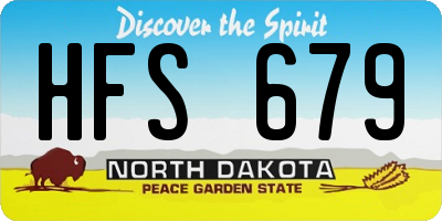 ND license plate HFS679