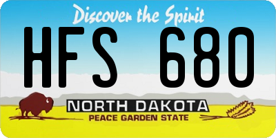 ND license plate HFS680