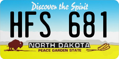 ND license plate HFS681