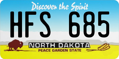 ND license plate HFS685