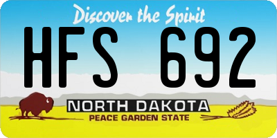 ND license plate HFS692