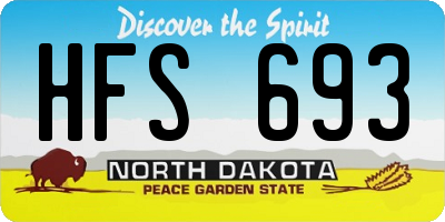 ND license plate HFS693