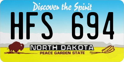 ND license plate HFS694
