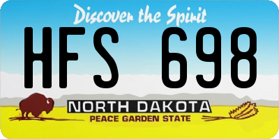 ND license plate HFS698