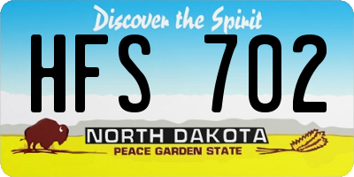 ND license plate HFS702