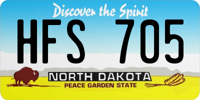 ND license plate HFS705