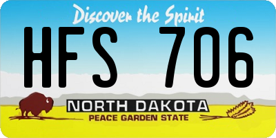 ND license plate HFS706
