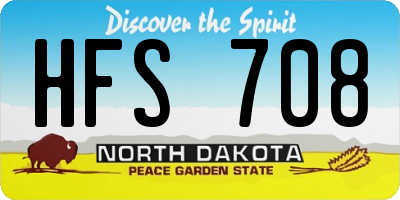 ND license plate HFS708