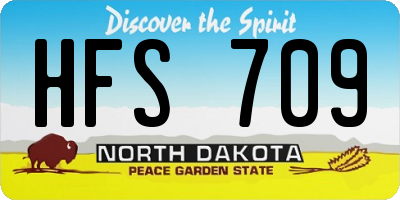 ND license plate HFS709