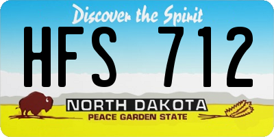 ND license plate HFS712
