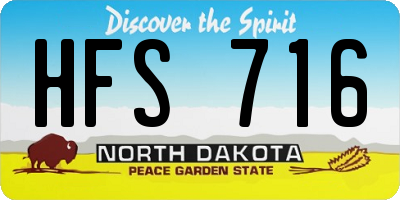ND license plate HFS716