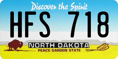 ND license plate HFS718