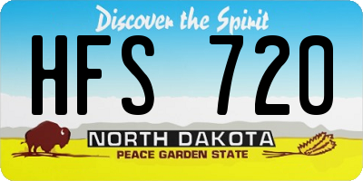 ND license plate HFS720