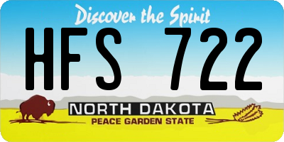 ND license plate HFS722