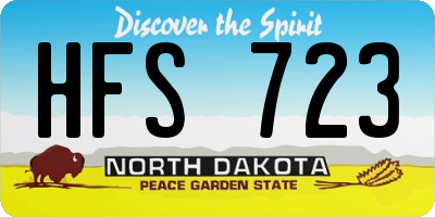 ND license plate HFS723