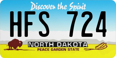 ND license plate HFS724