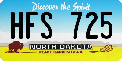 ND license plate HFS725