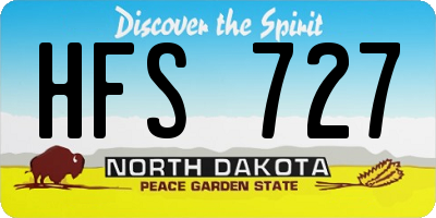ND license plate HFS727