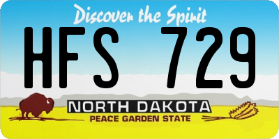 ND license plate HFS729