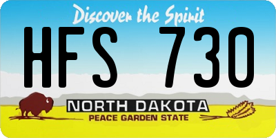ND license plate HFS730