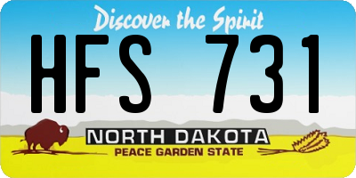 ND license plate HFS731