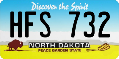 ND license plate HFS732