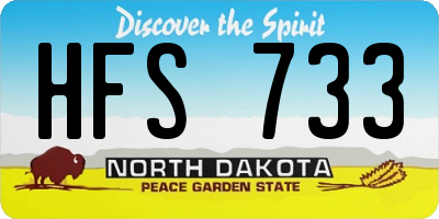 ND license plate HFS733