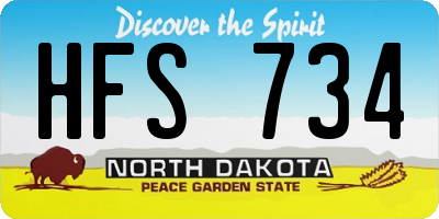 ND license plate HFS734