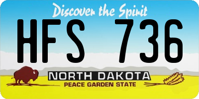 ND license plate HFS736