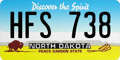 ND license plate HFS738