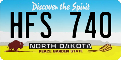 ND license plate HFS740