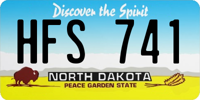 ND license plate HFS741