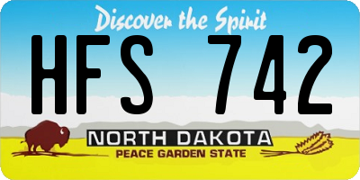ND license plate HFS742